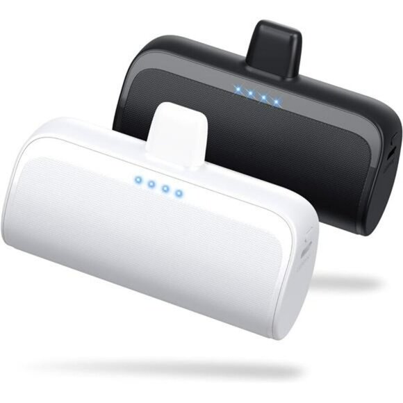 2 Pack Mini iPhone Portable Charger 5200mAh Fast Charging Travel Power Bank - Picture 1 of 8